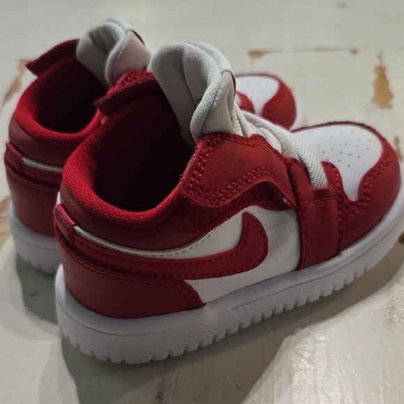 Jordan Kids Red and White Sneakers - Picture 2 of 5